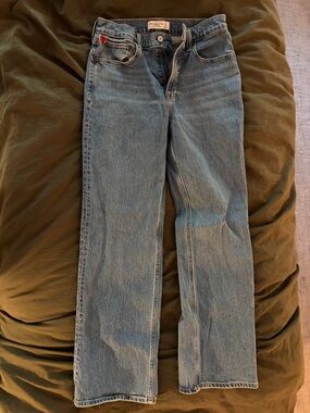 Abercrombie high rise 90s relaxed jeans with heart detail